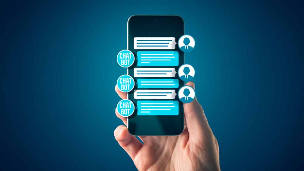 Para que servem os chatbots? Tela de celular mostra conversa entre humano e chatbots